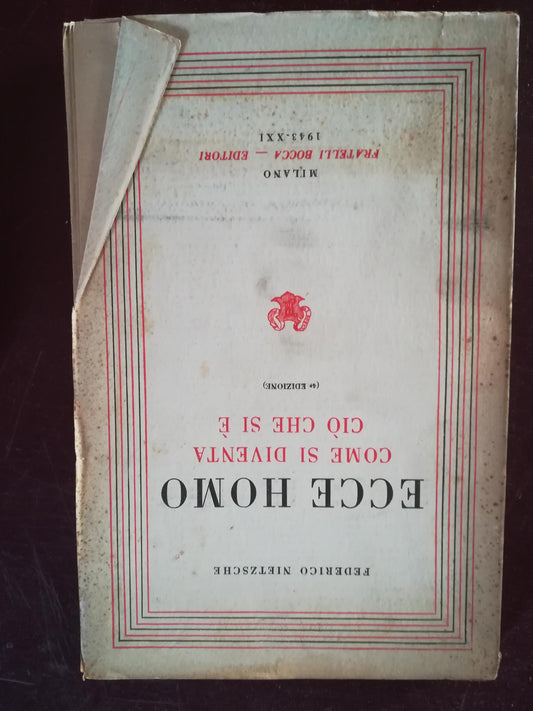 Ecce homo come si diventa ciò che si è - copertina