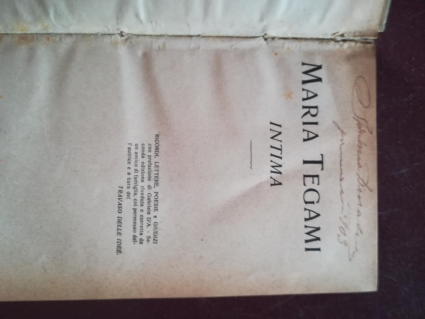 Maria Tegami intima - copertina