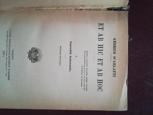 Et ab hic et ab hoc. Vol. 1: Amenità letterarie - copertina