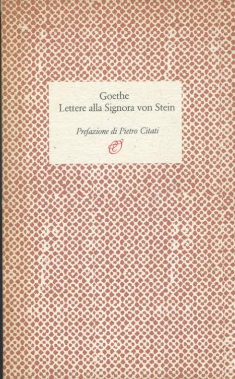 Lettere alla Signora von Stein - copertina