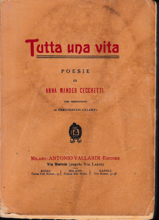 Tutta una vita. Poesie - copertina