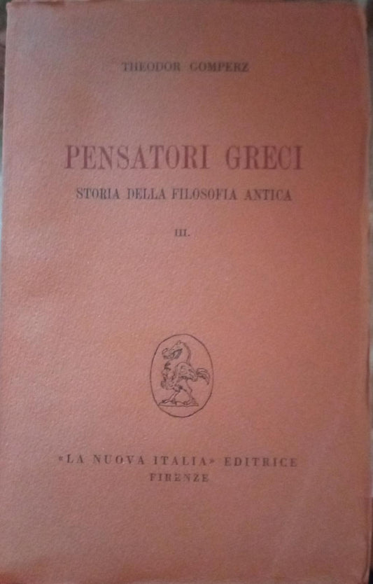 Pensatori greci. Storia della filosofia antica. Volume 1 - copertina