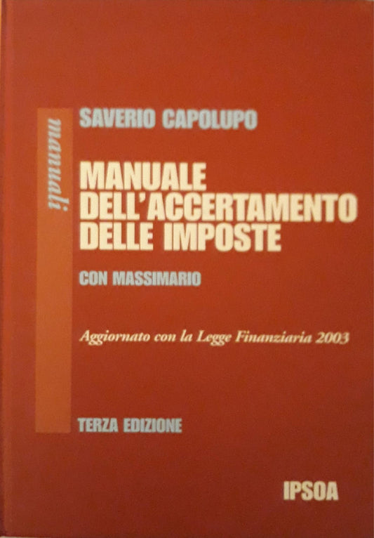 Manuale dell'accertamento delle imposte - copertina