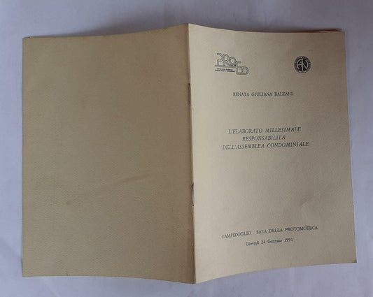 L'elaborato millesimale responsabilita' dell'assemblea condominiale - copertina