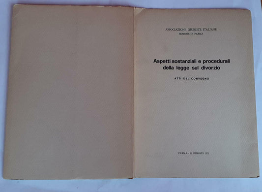 Aspetti sostanziali e procedurali della legge sul divorzio - copertina