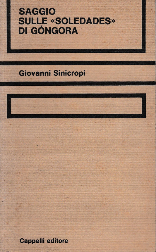 Saggio sulle "Soledades" di Gòngora - copertina