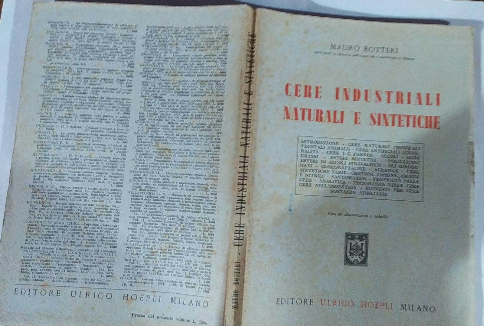 Cere industriali naturali e sintetiche - copertina