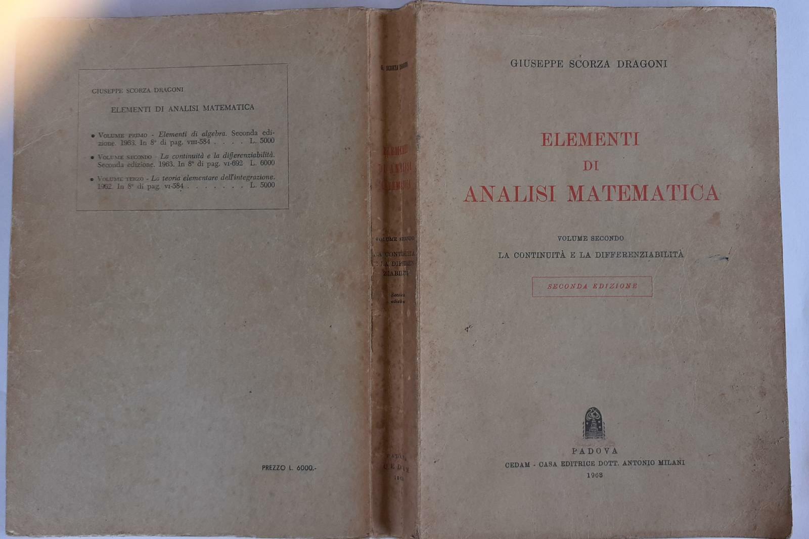 Elementi di analisi matematica volume II - copertina