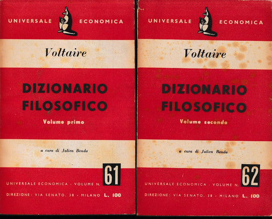 Dizionario Filosofico, due volumi - copertina