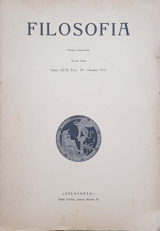 Filosofia. Rivista trimestrale Anno XXVI, Fasc. II Aprile 1975 - copertina