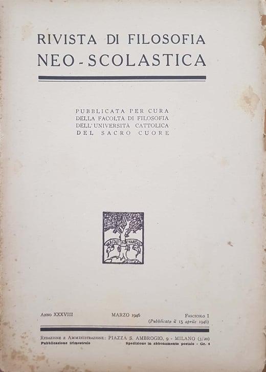 Rivista di filosofia neo-scolastica. Marzo 1946, fascicolo I - copertina