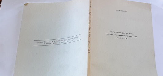 Trasteverina, collina, isola. Antichi nomi territoriali del Lazio - copertina