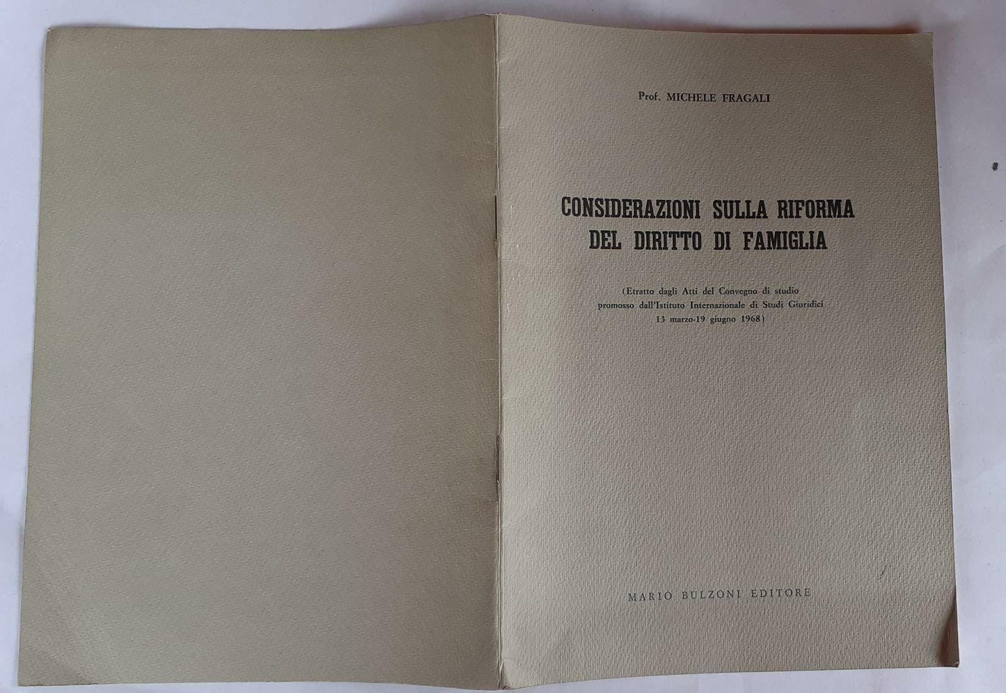 Considerazioni sulla riforma del diritto di famiglia - copertina