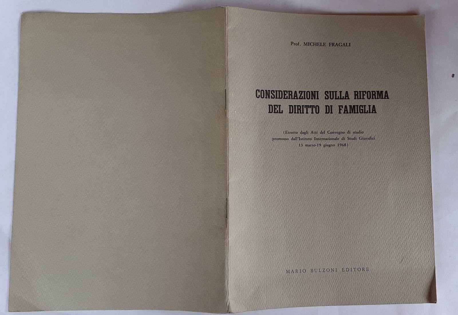 Considerazioni sulla riforma del diritto di famiglia - copertina