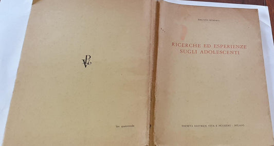 Ricerche ed esperienze sugli adolescenti - copertina
