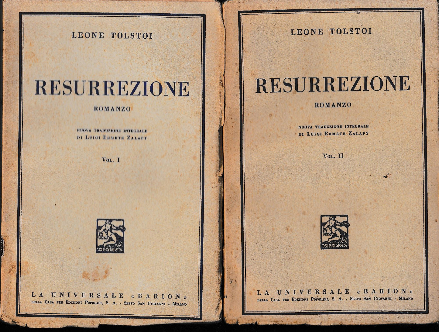 Resurrezione, due volumi - copertina