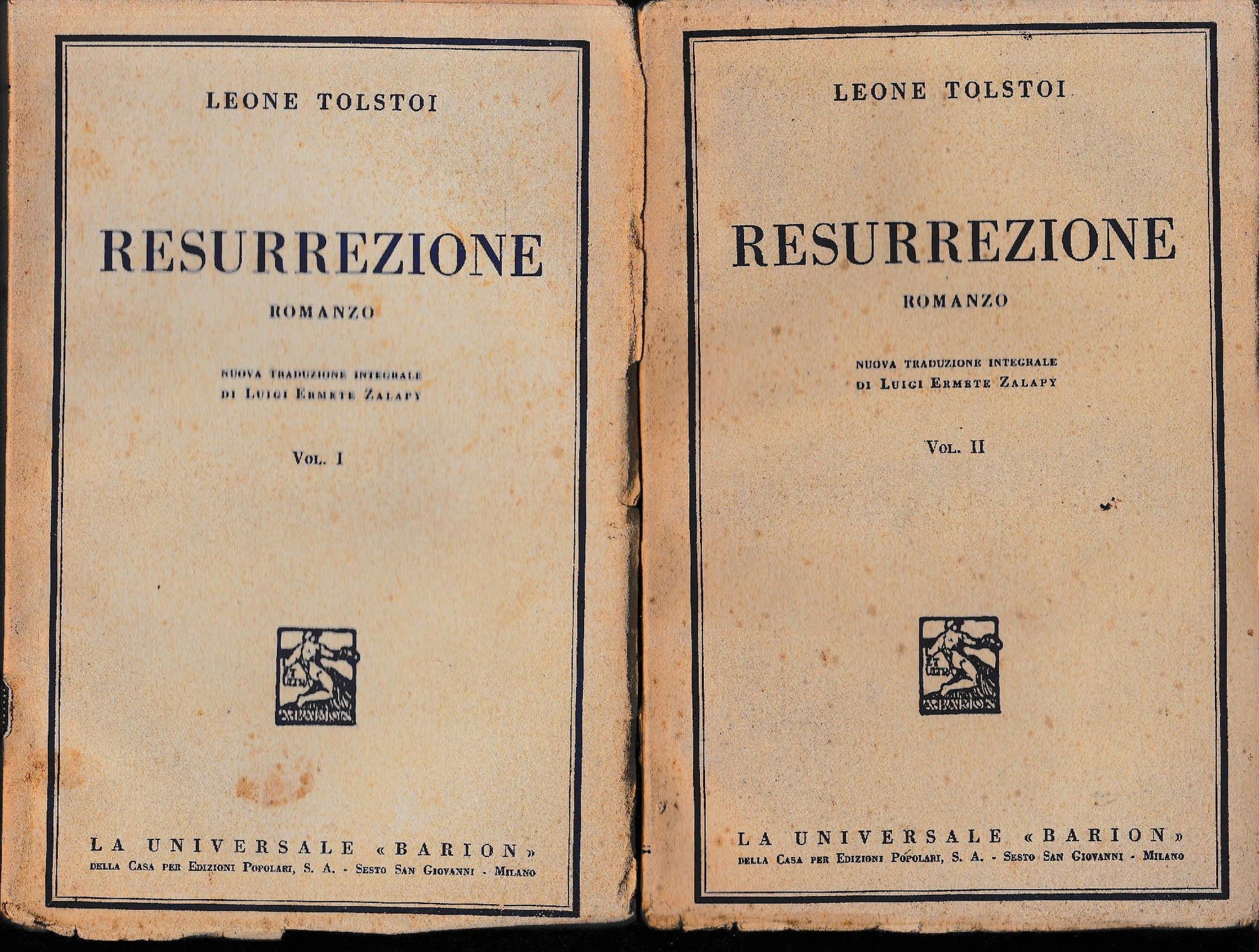 Resurrezione, due volumi - copertina
