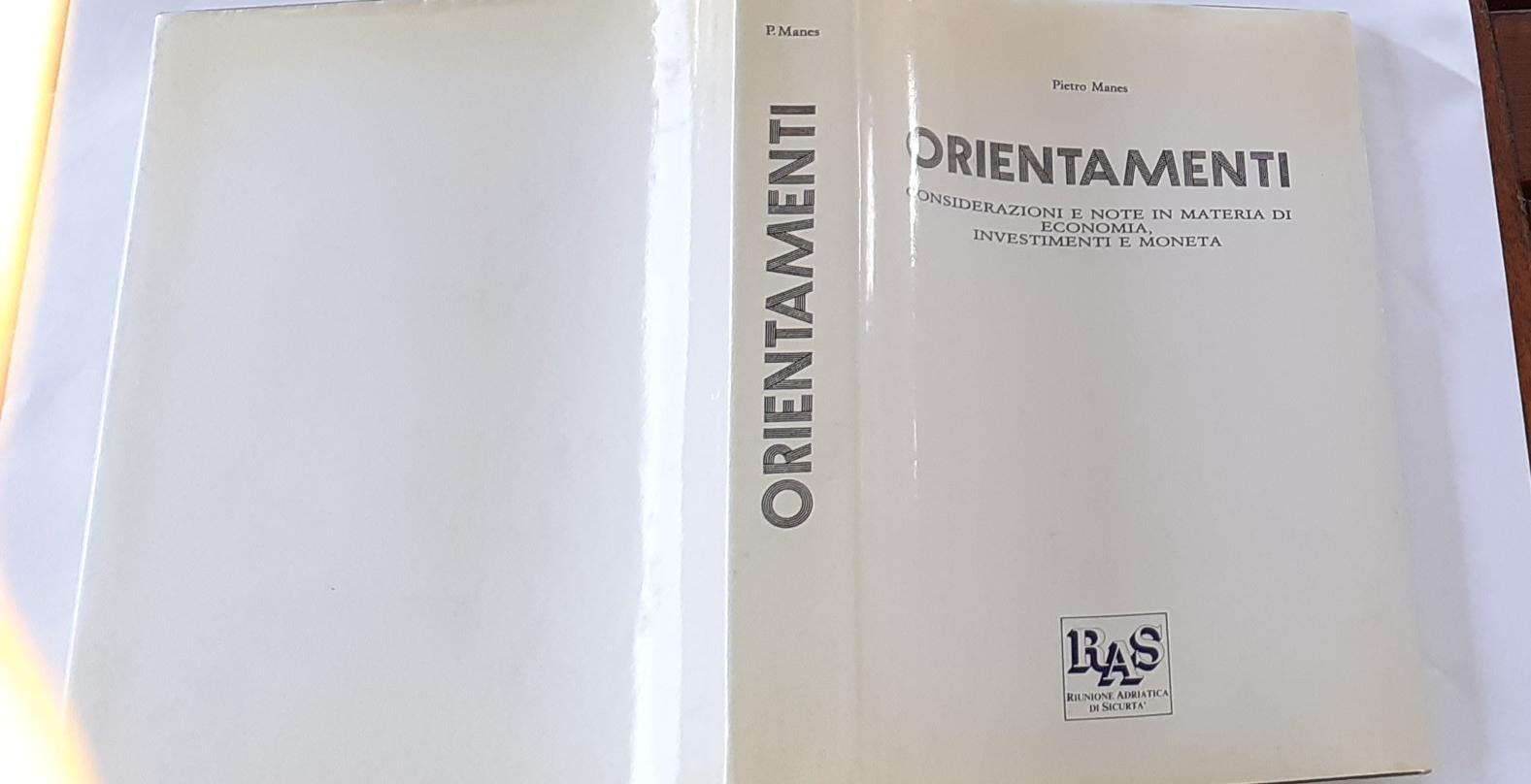 Orientamenti considerazioni e note in materia di economia, investimenti e moneta - copertina