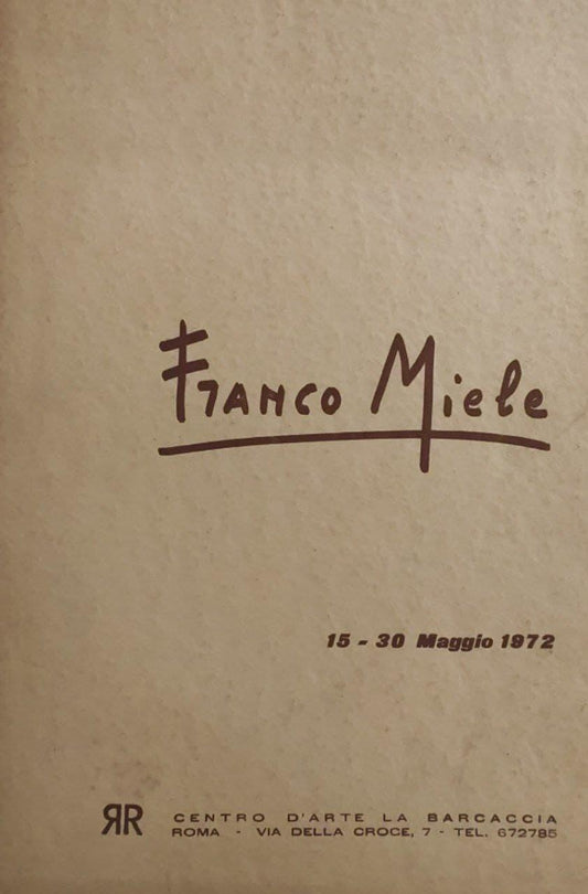 Franco Miele (15-30 maggio 1972) - copertina