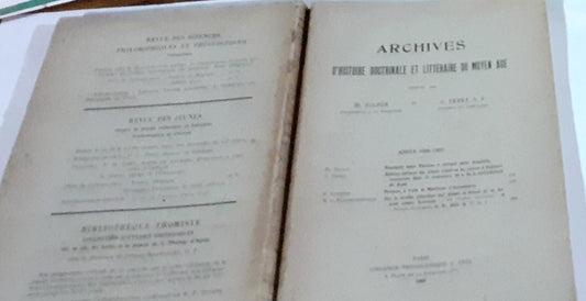 Archives d'histoire doctrinale et litteraire du moyen age - copertina