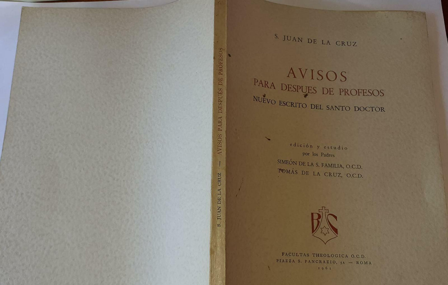 Avisos para despues de profesos. Nuevo escrito del santo doctor - copertina