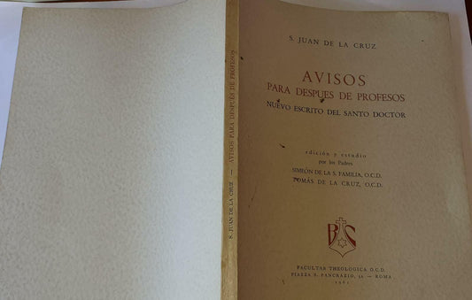 Avisos para despues de profesos. Nuevo escrito del santo doctor - copertina