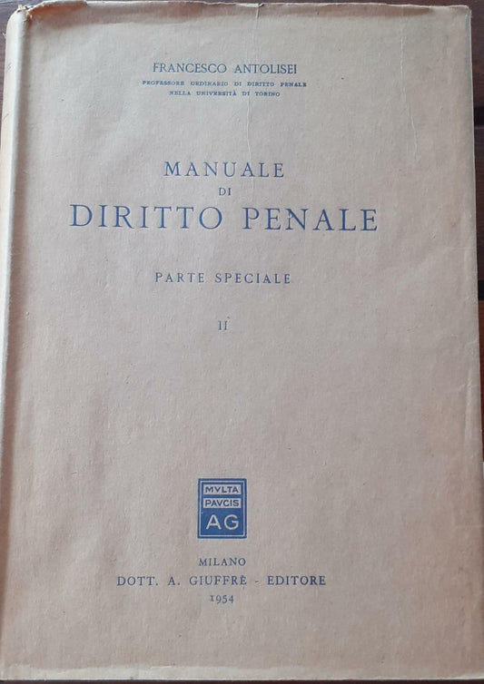 Manuale di diritto penale. Parte speciale. Volume II. - copertina