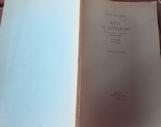 Atti di governo - copertina