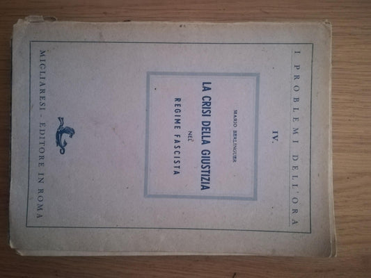 La crisi della giustizia nel regime fascista - copertina
