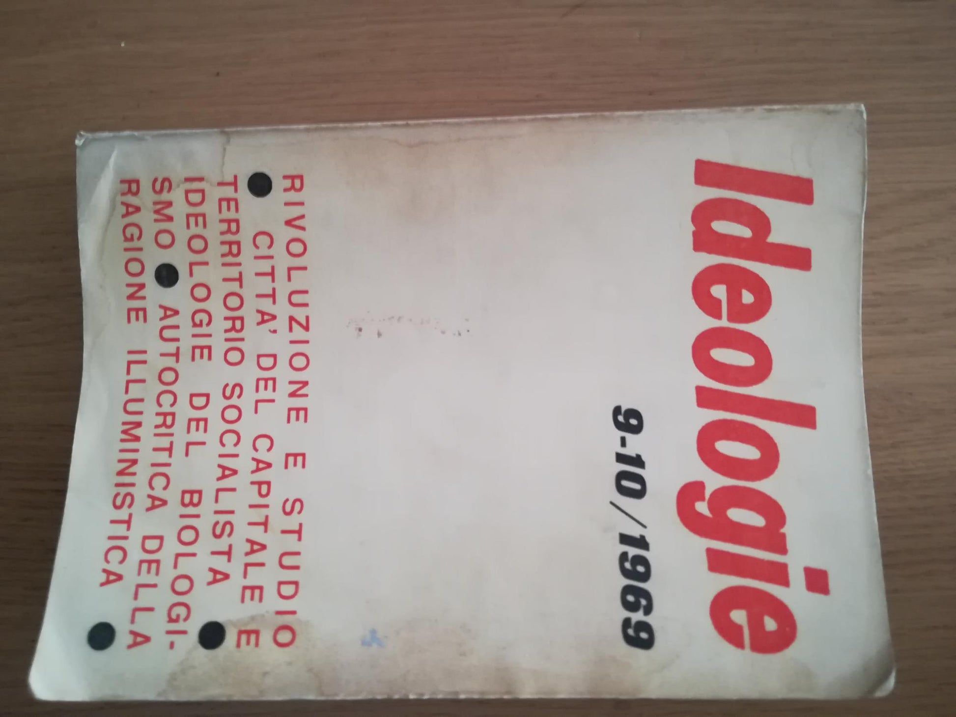 Ideologie 9 - 10/ 1969 - copertina
