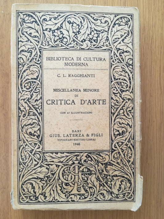 Miscellanea minore di critica d'arte - copertina