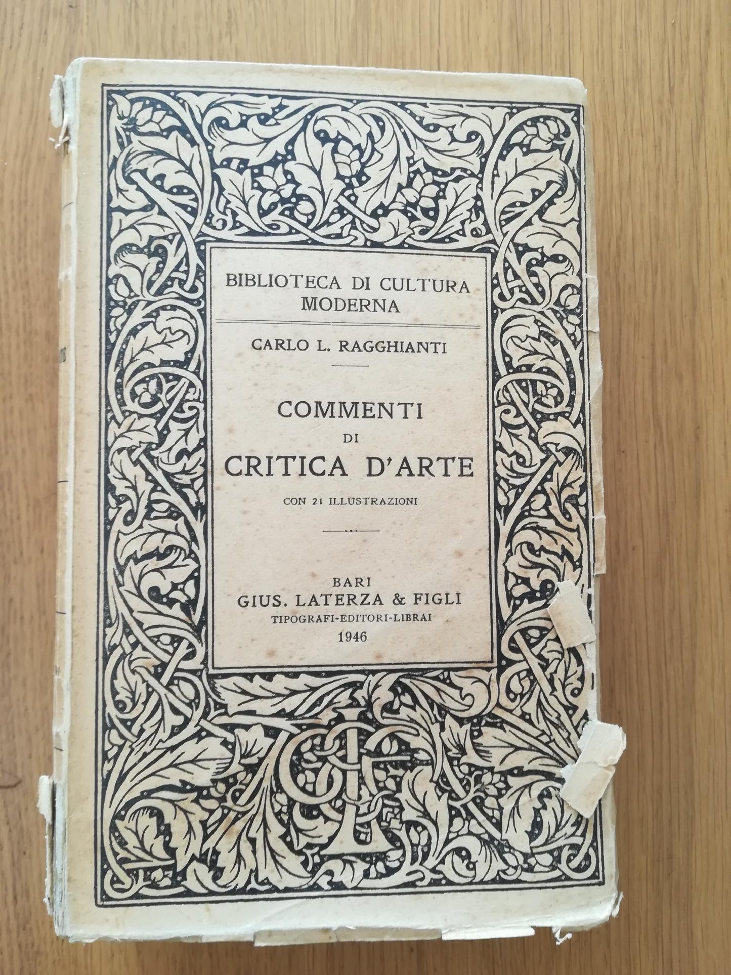 Commenti di critica d'arte - copertina
