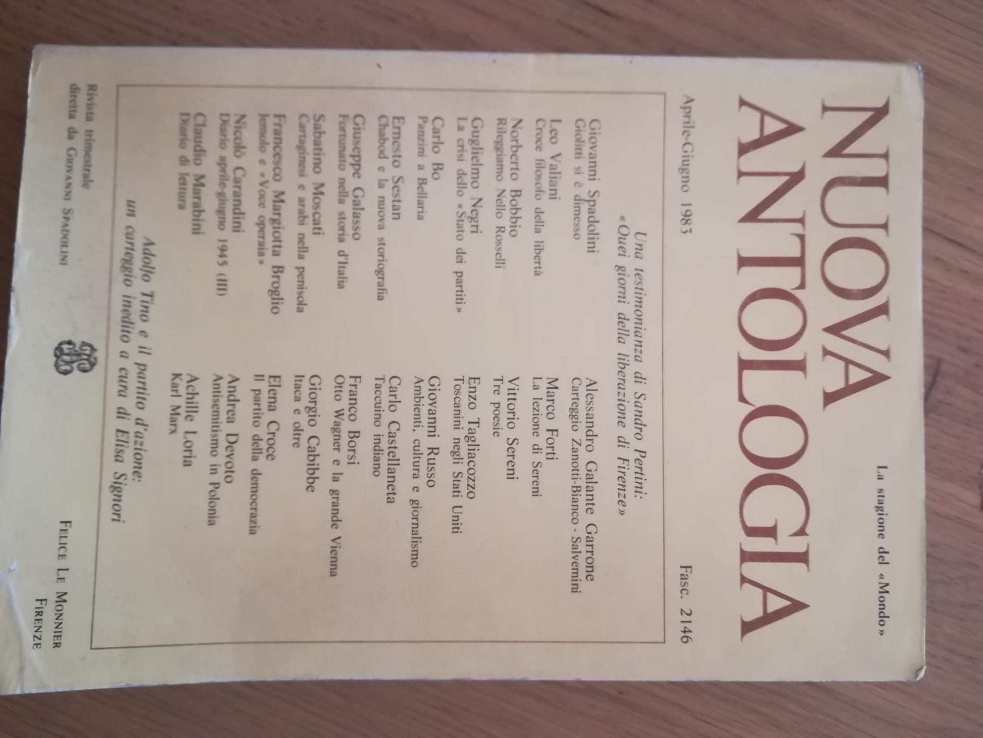 Nuova Antologia. Aprile-Giugno 1983 - copertina