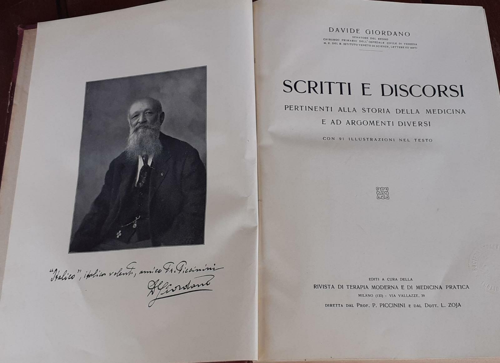 Scritti e discorsi pertinenti alla storia della medicina e ad argomenti diversi - copertina