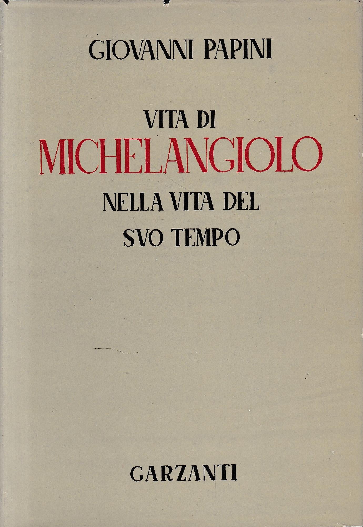 Vita di Michelangiolo nella vita del suo tempo - copertina