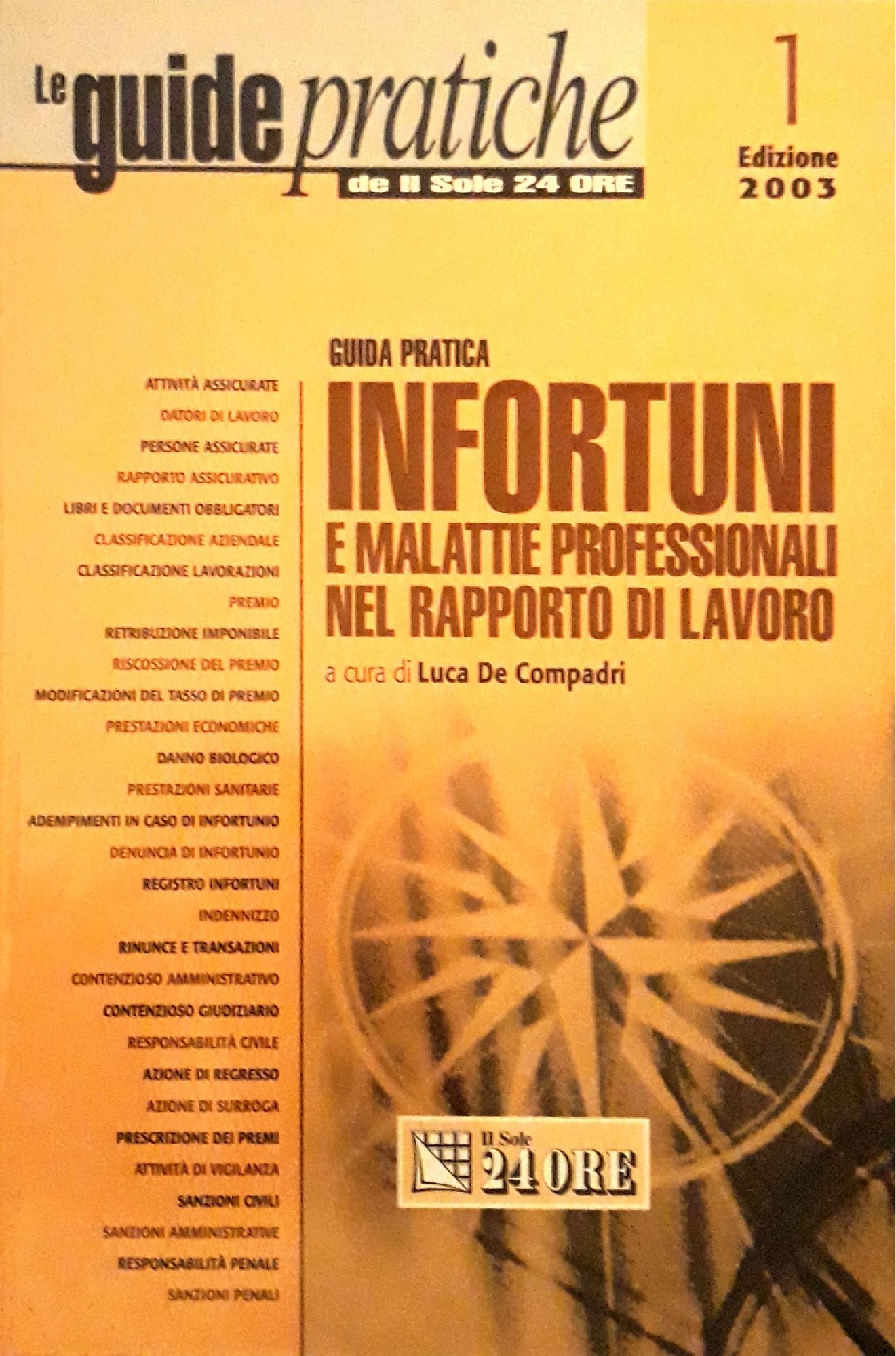 Guida pratica infortuni e malattie professionali nel rapporto di lavoro - copertina