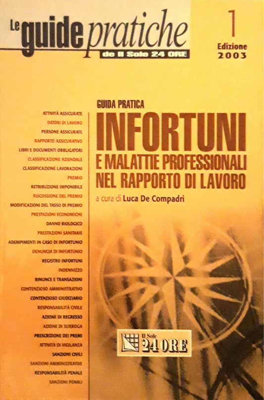 Guida pratica infortuni e malattie professionali nel rapporto di lavoro - copertina