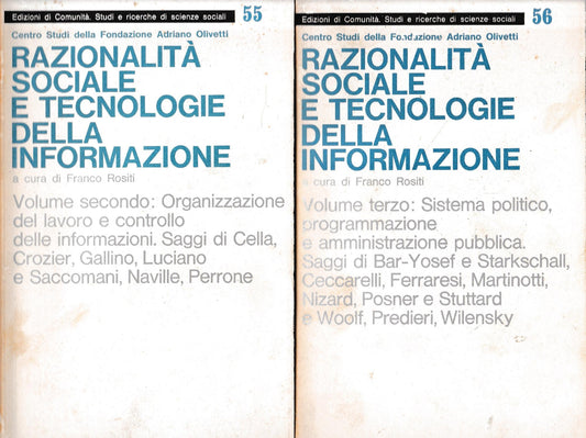 Razionalità sociale e tecnologie dell'informazione, volumi secondo e terzo - copertina