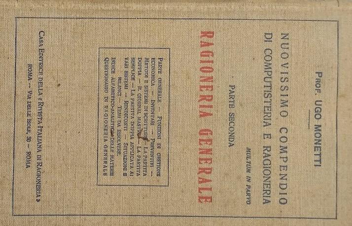 Nuovissimo compendio di computisteria e ragioneria. Parte seconda: ragioneria generale - copertina