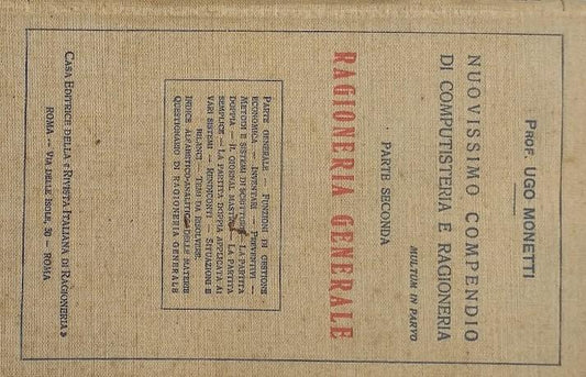 Nuovissimo compendio di computisteria e ragioneria. Parte seconda: ragioneria generale - copertina