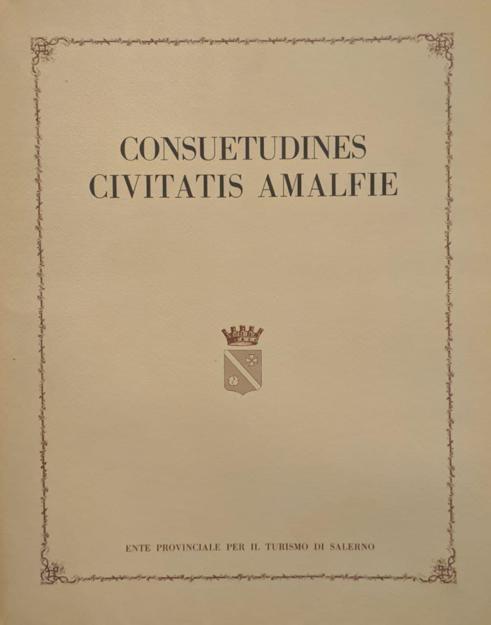 Consuetudines Civitatis Amalfies - copertina