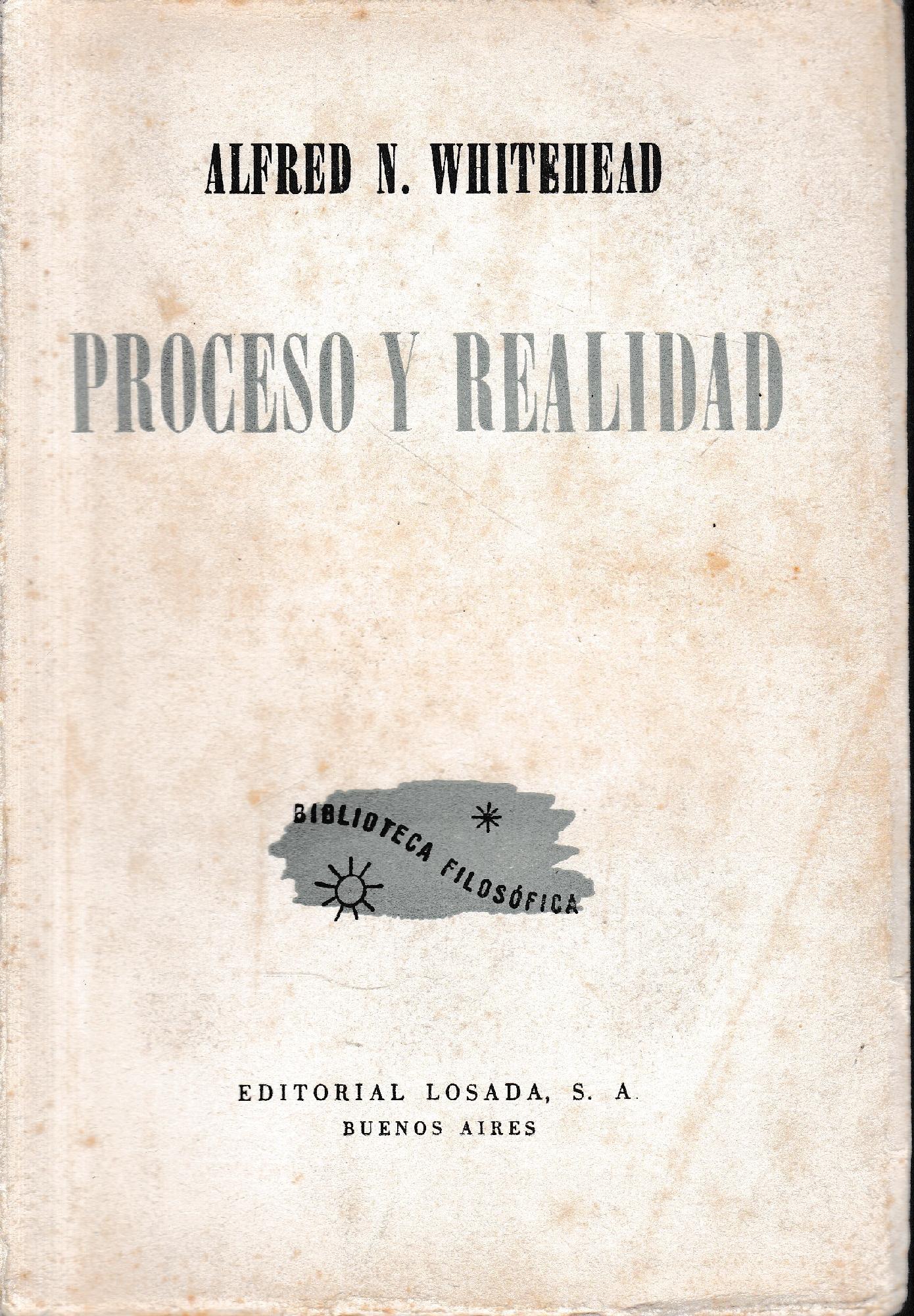 Proceso y realidad - copertina