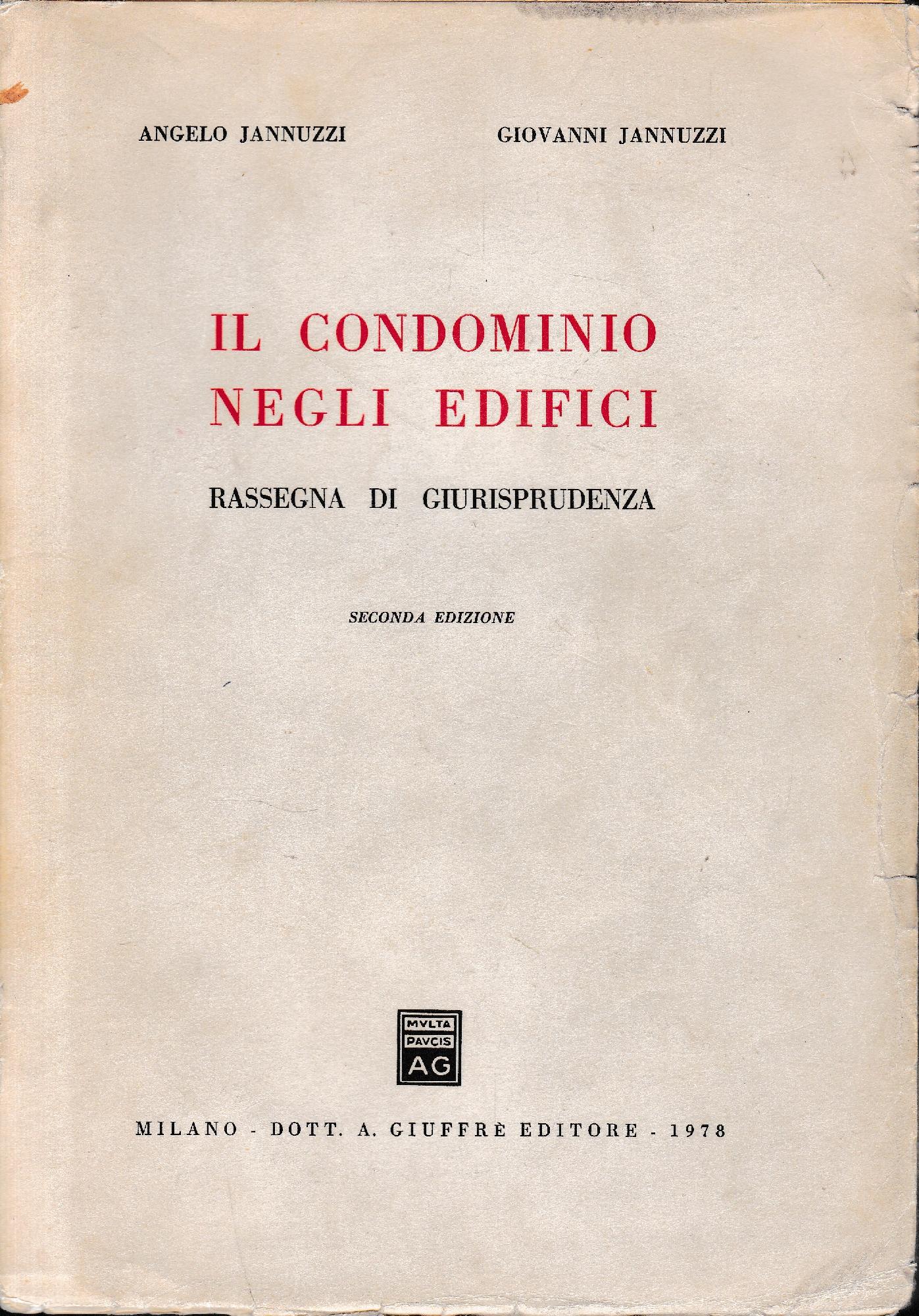 Il condominio negli edifici. Rassegna di giurisprudenza - copertina
