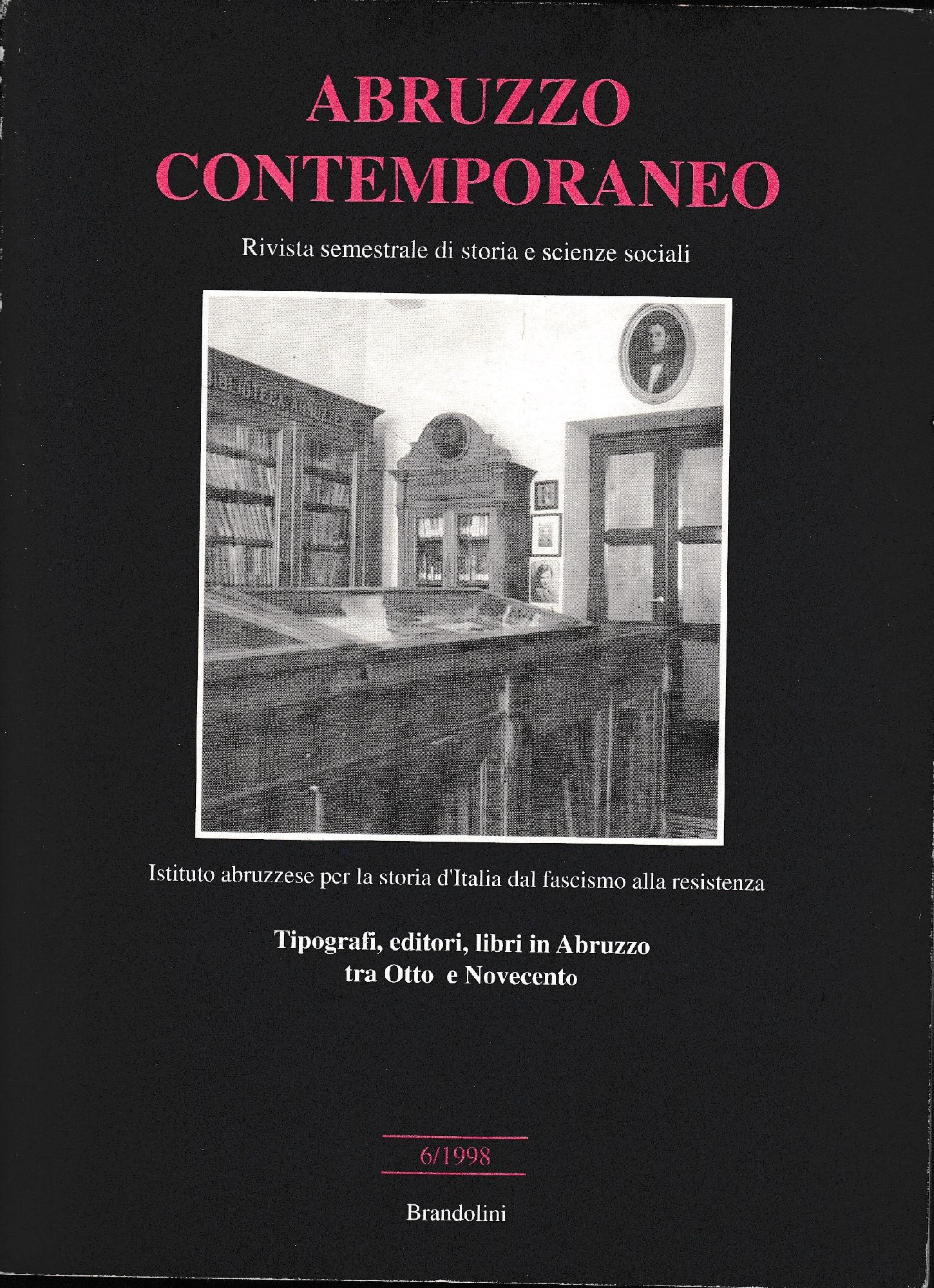 Abruzzo contemporaneo. Tipografi, editori, libri in Abruzzo tra Otto e Novecento - copertina