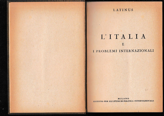 L'Italia e i problemi internazionali - copertina