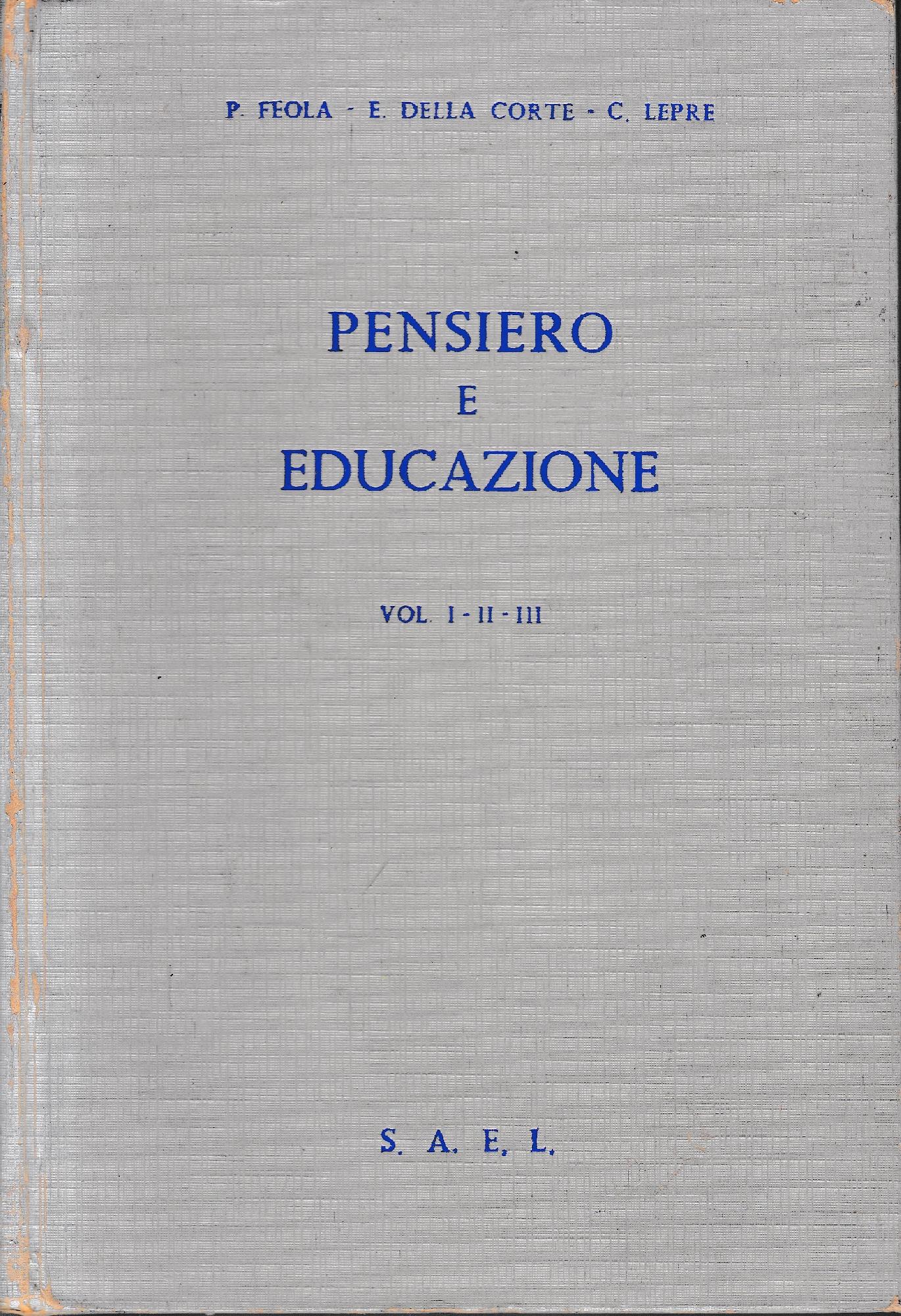 Pensiero e educazione, vol I-II-III - copertina