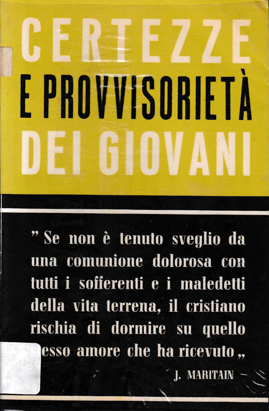 Certezza e provvisorietà dei giovani - copertina