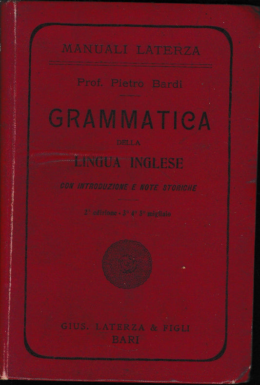 Grammatica della lingua inglese con introduzione e note storiche. - copertina