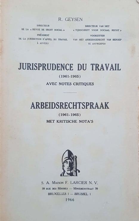 Jurisprudence du travail 1961-1965 - copertina