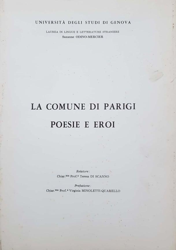 La comune di Parigi. Poesie e eroi - copertina